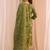 women ethnic motifs printed regular thread work kurta with trousers & with dupatta