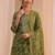 women ethnic motifs printed regular thread work kurta with trousers & with dupatta