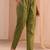 women ethnic motifs printed regular thread work kurta with trousers & with dupatta