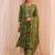 women ethnic motifs printed regular thread work kurta with trousers & with dupatta