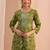 women ethnic motifs printed regular thread work kurta with trousers & with dupatta