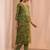women ethnic motifs printed regular thread work kurta with trousers & with dupatta