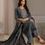 women ethnic motifs printed regular thread work kurta with trousers & with dupatta