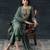 floral embroidered thread work straight kurta with trousers & dupatta