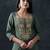 floral embroidered thread work straight kurta with trousers & dupatta