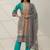 women ethnic motifs printed regular mirror work kurta with trousers & with dupatta