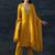 women floral yoke design sequinned kurta with trousers & with dupatta
