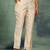 beige floral printed thread work panelled a-line kurta with palazzos