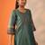 women ethnic motifs regular thread work kurta with trousers & with dupatta