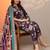 women floral printed regular thread work kurta with trousers & with dupatta