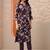 women floral printed regular thread work kurta with trousers & with dupatta