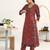 women ethnic motifs printed regular cotton blend kurta with trousers & with dupatta