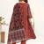 women ethnic motifs printed regular cotton blend kurta with trousers & with dupatta