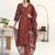 women ethnic motifs printed regular cotton blend kurta with trousers & with dupatta