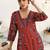 women ethnic motifs printed regular cotton blend kurta with trousers & with dupatta