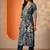 women floral printed regular thread work kurta with trousers & with dupatta