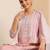 floral yoke design thread work chanderi silk kurta with trousers & with dupatta