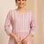 floral yoke design thread work chanderi silk kurta with trousers & with dupatta