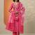 bandhani printed thread work straight kurta with trousers & dupatta