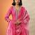 bandhani printed thread work straight kurta with trousers & dupatta