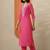 bandhani printed thread work straight kurta with trousers & dupatta