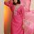 bandhani printed thread work straight kurta with trousers & dupatta