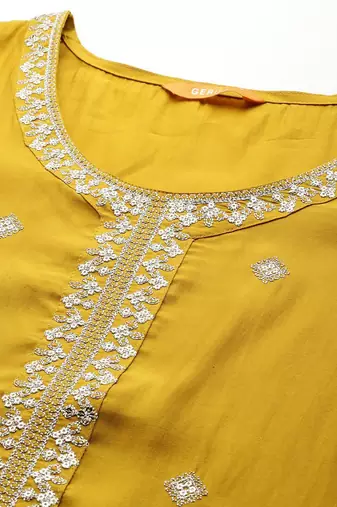 women ethnic motifs embroidered kurta with trousers & dupatta