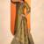 women embroidered regular thread work kurta with trousers & with dupatta
