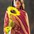 floral printed v-neck straight kurta with trousers & dupatta