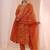 women ethnic motifs printed regular thread work kurta with trousers & with dupatta