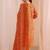 women ethnic motifs printed regular thread work kurta with trousers & with dupatta