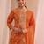 women ethnic motifs printed regular thread work kurta with trousers & with dupatta