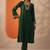 women ethnic motifs embroidered regular thread work kurta with trousers