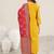 floral embroidered v neck sequinned kurta with trousers & dupatta