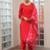 yoke design thread work straight kurta with trousers & dupatta
