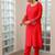 yoke design thread work straight kurta with trousers & dupatta