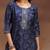 blue floral embroidered zari kurta with trousers & dupatta