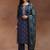 blue floral embroidered zari kurta with trousers & dupatta