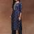 blue floral embroidered zari kurta with trousers & dupatta
