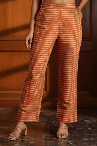 ethnic motifs printed kurta with trousers & dupatta