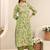 libas green floral printed straight suit set with dupatta