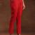womens red printed anarkali kurta with trousers & dupatta