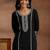 floral yoke design panelled sequinned kurta with trousers & dupatta