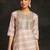beige ethnic motifs printed sequinned straight kurta with palazzos & dupatta