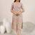 women floral printed regular thread work kurta with trousers