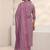 women ethnic motifs printed regular kurta with trousers & with dupatta