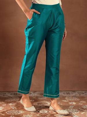 round neck gotta patti straight kurta with trousers & dupatta 6