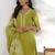 women bandhani printed regular sequinned kurta with trousers & with dupatta