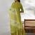 women bandhani printed regular sequinned kurta with trousers & with dupatta