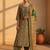 floral printed regular mirror work kurta with salwar & dupatta